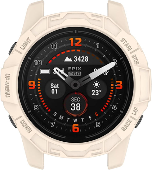Protective Case for Garmin Fenix 7X/Fenix 7X Pro/EPIX Pro 51mm, TPU Anti-Scratch Frame for Smart Watch Accessories