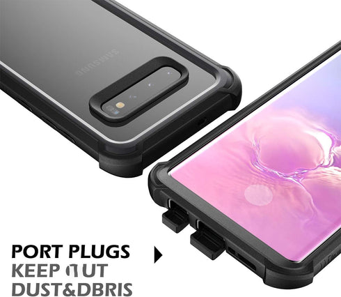 Dexnor Compatible Samsung Galaxy S10 Case, Heavy Duty Protection Hard Back Defender Cover (Purple Pink)