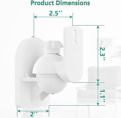 WALI Speaker Wall Mounts, Bookshelf Speaker Wall Mount Brackets, Surround Sound Speaker Mounts, 2 Pack, White