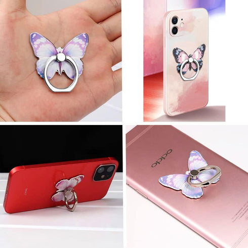 Cute Butterfly Cell Phone Ring Holder Stand, 360° Rotation Grip Compatible with All Smartphones & Tablets (1 Pack