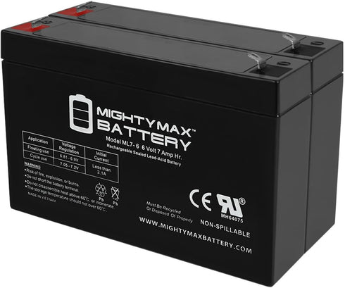 Mighty Max Battery 6V 7Ah SLA Replacement Battery for CyberPower UR500RM1U - 2 Pack