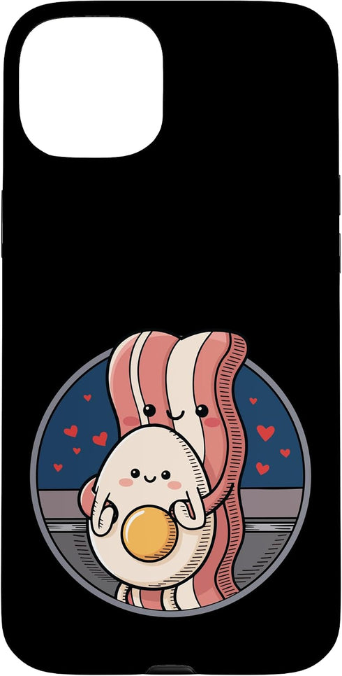 Bacon And Egg Kiss Cam Bacon And Egg Kawaii Kiss Cam Case for iPhone 15 Plus