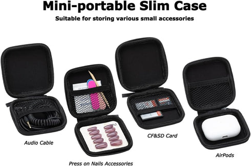 Ginsco Mini-Portable Hard Shell Square Earbuds Case for Apple EarPods/Samsung Galaxy Wired/Wireless Earbuds, Cell Phone