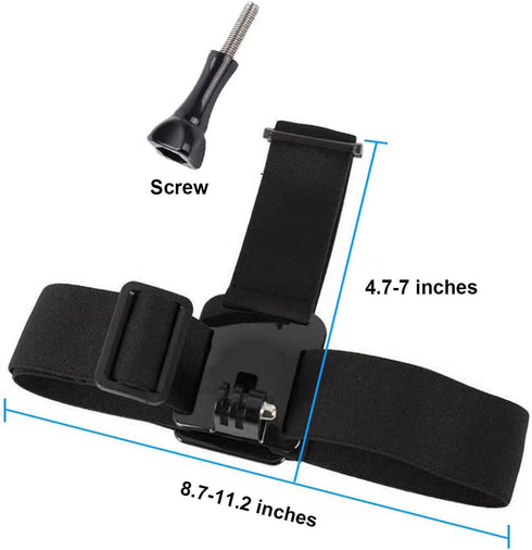 Head Mount Strap for GoPro Hero 12 11 10 9 8 7 6 5, AKASO Brave 4 4 Pro, and Other Action Cameras