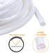 Self-Closing Split Braided Cable Organizer, Curly Cord Protector for Car & Computer Desk Audio Wire Covers, White