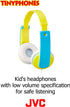 JVC Kids Headphones, Volume Limiter, Kid Safe, Length Adjustable, Toddler Headphones, Fun Stickers Included (HAKD7Y