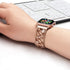 Floral Band Compatible with Apple Watch Jewelry Band 38mm 40mm 41mm 42mm, Bling Crystal Bracelet Strap for Women (Rose