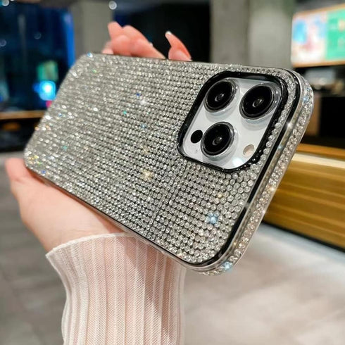 Casechics iPhone 14 Plus Case, Crystal Glitter Diamond Protection, Bling Rhinestone Soft Shockproof Cover, White