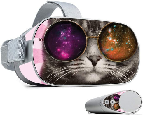 MightySkins Skin Compatible with Oculus Go - Galaxy Cat, Protective Vinyl Decal Wrap Cover, Easy to Apply and Remove