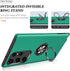 Galaxy S24 Ultra Case, Military Grade Shockproof Protective Case with Built-in Ring Holder Kickstand (Dark Green)