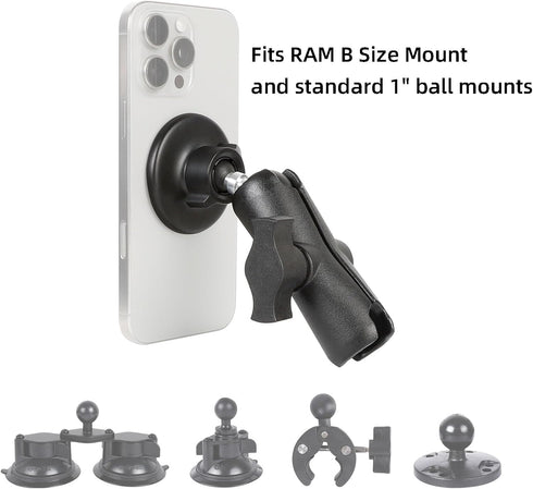 Leenconghui 3.54" 17 16 15 14 13 Magnetic Cell Phone Holder Base with Double Socket arm for MagSafe iPhone