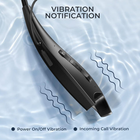 Neckband Bluetooth Headphones, Around The Neck Headphones, 24H+ Playtime, Bluetooth Headsets with Call Vibration, Shark