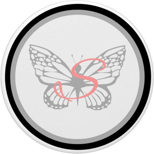 Letter S with Butterfly PopSockets PopGrip: Swappable Grip for Phones & Tablets for Easy Handling