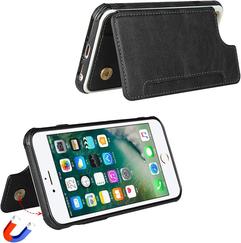 Cavor Wallet Case for iPhone 6/6s/7/8/SE 2022/SE 2020, PU Leather Flip with Card Holder & Lanyard