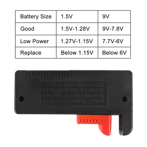 2 Pack Battery Tester, Digital LCD Universal Battery Tester for AA AAA C D 9V 3.7V Button Cell