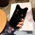 SGVAHY Furry Case for iPhone 7/8/SE2/SE3, Cute Cat Black Fur Fluffy Soft Warm Plush Fuzzy with Bling Glitter Protective
