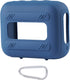 for JBL Go 4 Waterproof Bluetooth Speaker, Silicone Cover Case with Carabiner, Portable Protective Skin Case, Blue