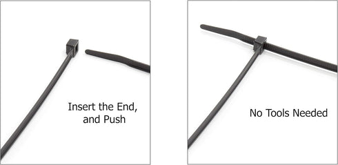 THE CIMPLE CO 14 Inch Black Nylon Zip Ties (Wire, Cable Ties) - Strong, Indoor and Outdoor Rated, 100 Pack
