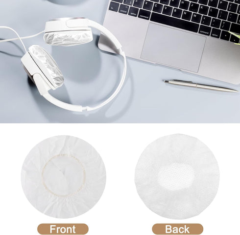 100PCS Disposable Headphone Ear Covers, Sanitary Non-Woven Stretch Earpad Covers Fit for Most on Ear Headphones