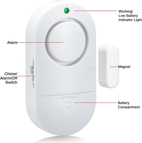 Window Alarm Sensors, 120DB Door Alarms for Kids Safety, Burglar Alarm, Door Chime for Home