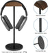 Headphone Stand for Desk - Gaming Headset Holder with Aluminum Alloy Support Rod and Wooden Support Plate
