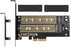 Dual M.2 PCIE Adapter for SATA or PCIE NVMe SSD, Advanced Heat Sink Solution