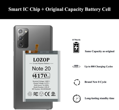 Note 20 / Note 20 5G Battery Replacement Kit for Samsung Galaxy Note 20 SM-980F / Note 20 5G SM-N981U/U1/B/N/W with