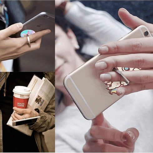 4-Pcs Cute Phone Ring Holder Stand, Bear Panda Mobile Phone Stand Holder, 360 Rotation Finger Ring Grip Mount for