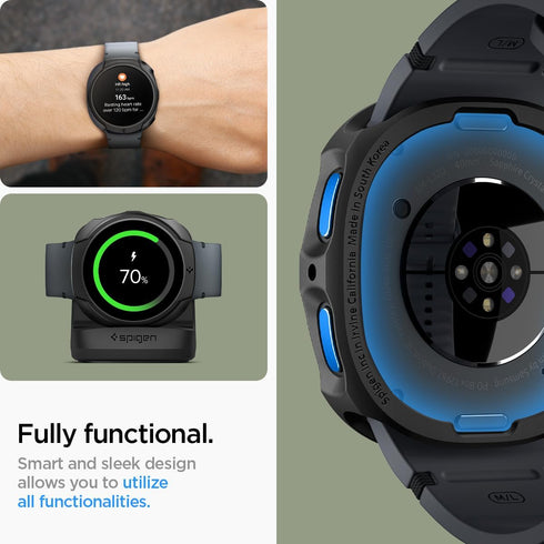 Spigen 8 44mm (2025) Liquid Air Designed for Samsung Galaxy Watch Case Flexible Lightweight TPU Cover - Matte Black