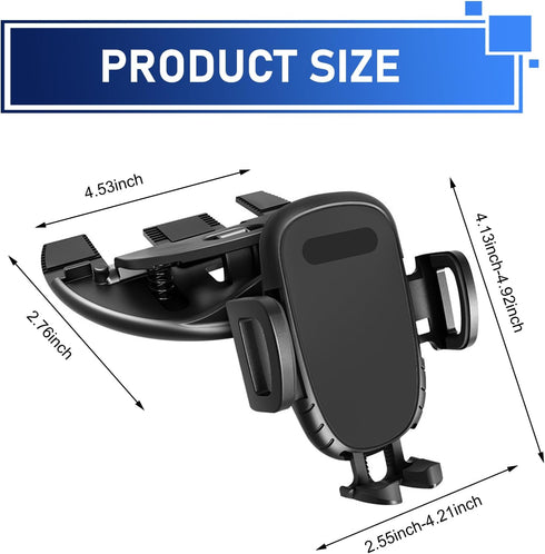 SLIMI 1 360 #01) PC CD Slot Phone Holder, Degrees Adjustable CD Slot Holder, Non-Slip Automatic Lock Mobile Phone