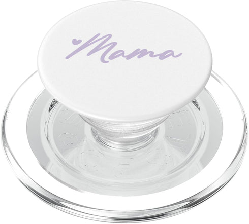 Mama Gifts & Designs for Girls Light Pastel Purple White Heart Mama PopSockets PopGrip for MagSafe
