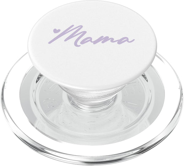 Mama Gifts & Designs for Girls Light Pastel Purple White Heart Mama PopSockets PopGrip for MagSafe