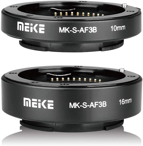 MEIKE MK-S-AF3B Auto Focus Macro Extension Tube Adapter Ring 10mm 16mm for Sony E-Mount Mirrorless Cameras