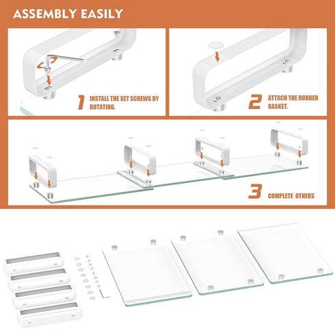 Hemudu Dual Monitor Stand, Desktop Organizer, Monitor Stand Riser for PC, Laptop, Clear HD02T-301