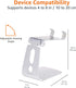 Amazon Basics 3.15 2.87 3.74 inch, Adjustable Aluminum Phone Stand for Cell Phones, iPhone and Android, Desktop Phone