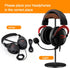 Headphone Stand Holder Headset Holder with Wood and Aluminum Desktop Headphone Stand Headset Stand for Desk with Solid Heavy Base Wood Headphones Stand for All Headphone Sizes (Black)
