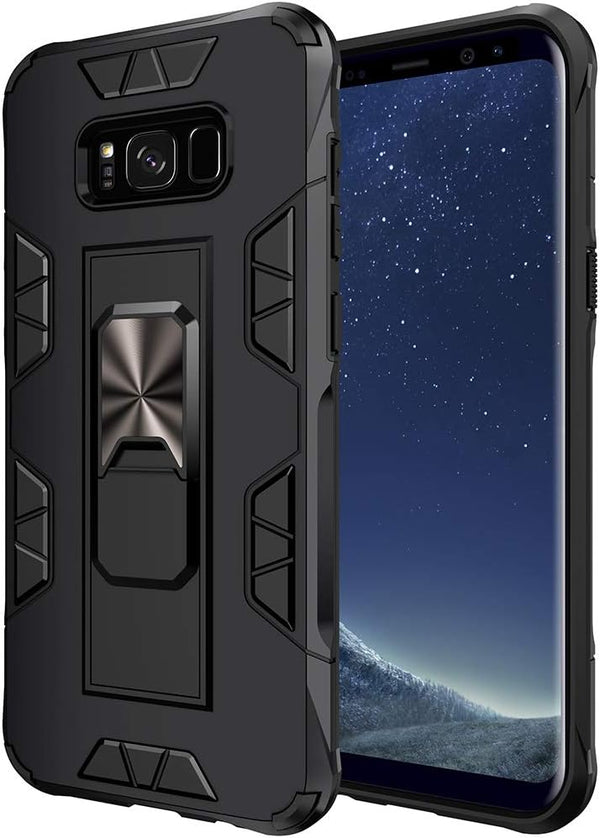 Samsung Galaxy S8 Plus Case, Military Grade Heavy Duty Shockproof Cover with Built-in Kickstand (Black)