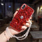 Diamond Kickstand Case for Galaxy A03S, 3D Handmade Bling Glitter Phone Case, 2021 (Red)