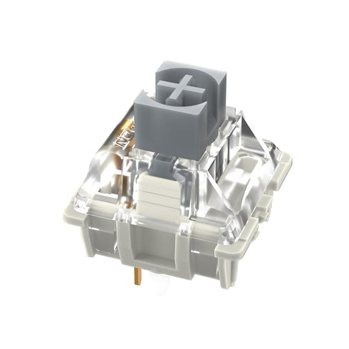GATERON G Silver Pro Keyboard Switches, 45gf RGB LED Linear Pre Lubed, 3 Pin Key Switches for Gaming (Silver, 35PCS)