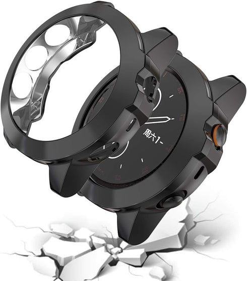 Compatible Garmin Fenix 5X & 5X Plus Watch Accessories, Soft TPU Shock Proof Protector Case (Black)