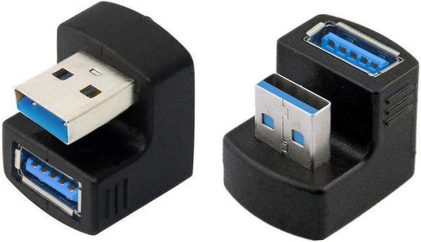 xiwai Up & Down Angled USB 3.0 Adapter, A Male to Female Extension 180 Degree, 5Gbps