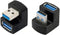 xiwai Up & Down Angled USB 3.0 Adapter, A Male to Female Extension 180 Degree, 5Gbps