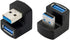 xiwai Up & Down Angled USB 3.0 Adapter, A Male to Female Extension 180 Degree, 5Gbps