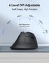 TECKNET 5.0/5.0+2.4G), 6 Ergonomic Mouse, Rechargeable Wireless Bluetooth Mouse (BT Vertical Mouse with Volume Knob
