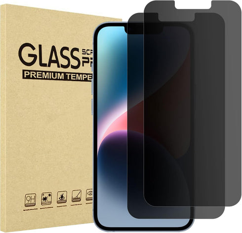 ProCase Tempered Glass Screen Protector 2 Pack for iPhone 14/13/13 Pro 6.1" - Privacy Film Guard, 2022/2021.