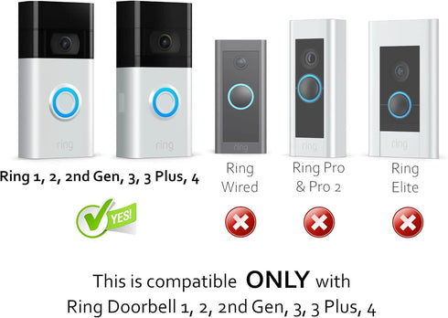 Black RingDoorbell 1/2/3/4 2nd Gen & 3 Plus Weather Shield Hood, No Drilling Needed Glare Protector