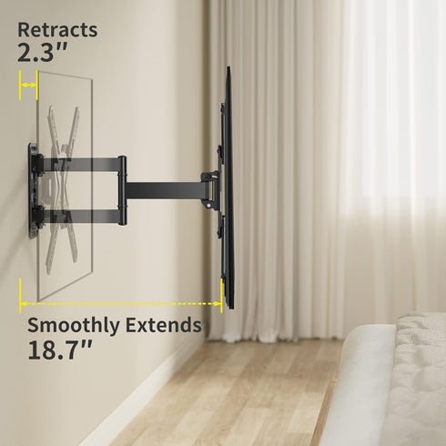 TV Wall Mount for 26-60 inch Flat/Curved TVs up to 77lbs, Full Motion Bracket with Articulating Arm Swivel