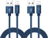 RoFI Phone Charger Cable, 2Pack 2 Feet Nylon Braided Fast Charging USB Cord for Phone X, 8, 7, 6s, 5 (Blue)