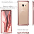 Dexnor Compatible Samsung Galaxy S9 Case with Screen Protector, Rugged 360 Full Body Shockproof Cover - Metallic Pink