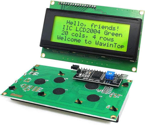 20x4 2004 LCD Display Module with IIC/I2C/TWI Serial Interface Adapter (Yellow Green/2004)